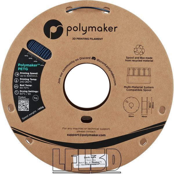 Polymaker&trade; PETG Dark Blue, 1 кг &mdash; темно-синій філамент, пластик для 3д-друку PB05014 фото