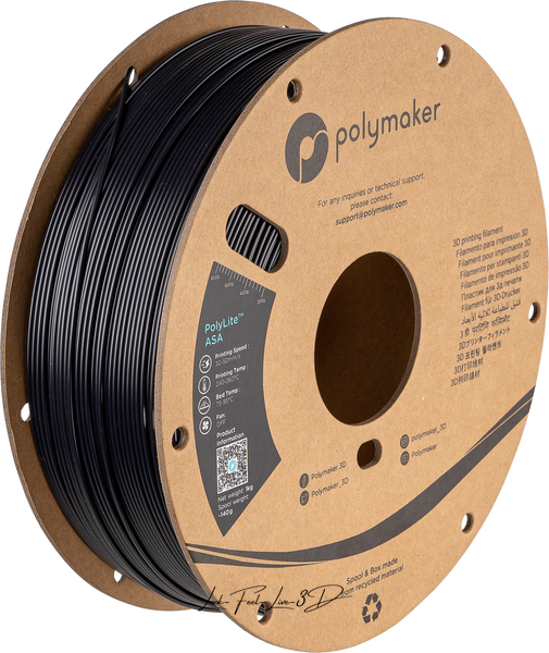 Polymaker PolyLite™ ASA, Black, 1 кг — філамент, пластик для 3д-друку PF01001 фото