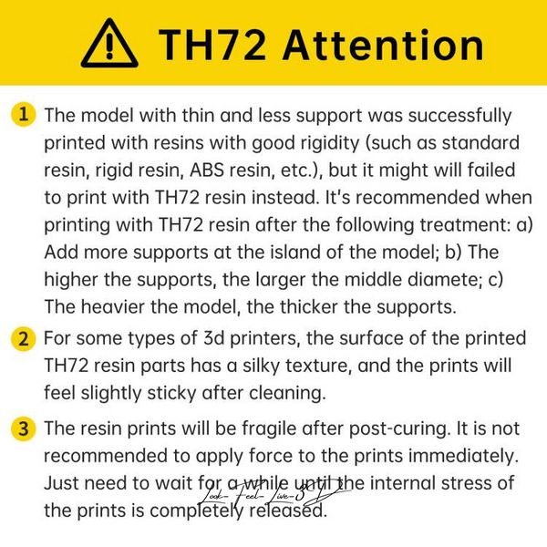 Photopolymer resin Resione, non-brittle strong TH72 Long-lasting Tough, 1 kg