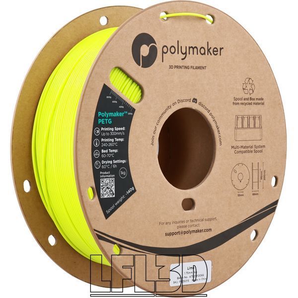 Polymaker™ PETG Lime, 1 кг — лаймовий філамент, пластик для 3д-друку PB05015 фото Polymaker™ PETG Lime, 1 кг — лаймовий філамент, пластик для 3д-друку PB05015 фото