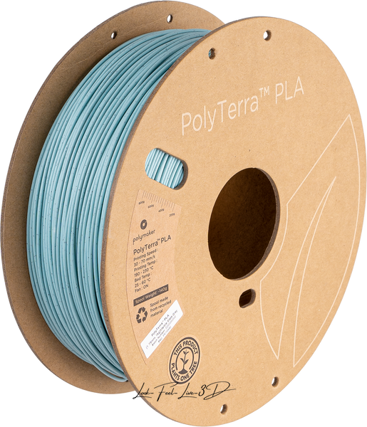 Polymaker PolyTerra™ Marble PLA, Marble Slate Grey, 1 кг — бірюзовий з вкрапленнями філамент, пластик для 3д-друку PM70942 фото