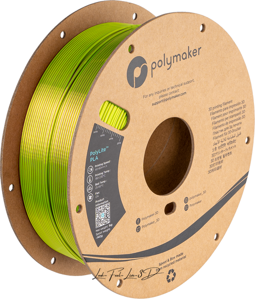 Polymaker PolyLite™ Dual Silk PLA, Aubergine (Silk Lime / Silk Magenta), 1 кг — градієнтний філамент, пластик для 3д-друку PA03022 фото