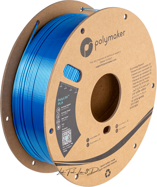 Filament, plastic for 3D printing Polymaker PolyLite™ Dual Silk PLA, Beluga (Silk Sliver / Silk Blue), 1 kg