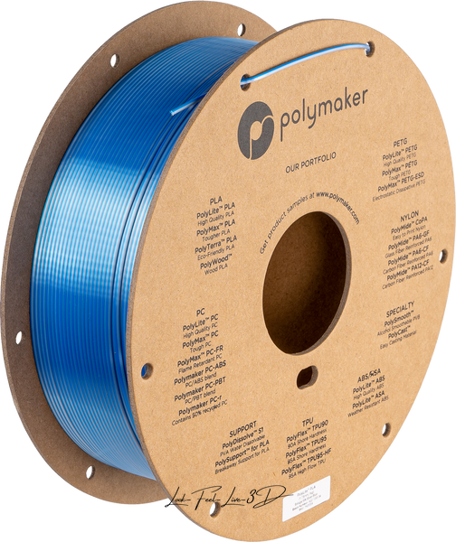 Filament, plastic for 3D printing Polymaker PolyLite™ Dual Silk PLA, Beluga (Silk Sliver / Silk Blue), 1 kg