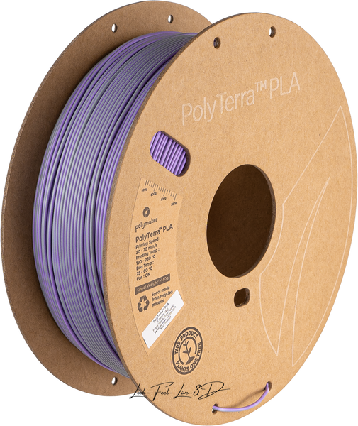 Filament, plastic for 3D printing Polymaker PolyTerra™ Dual PLA, Foggy Purple (Grey-Purple), 1 kg